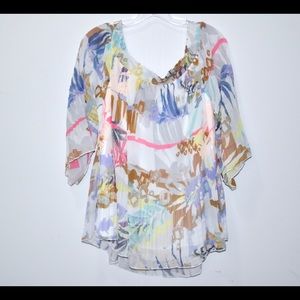 NWT! CITY CHIC Pleated Pastel off the shoulder top - Sz 12